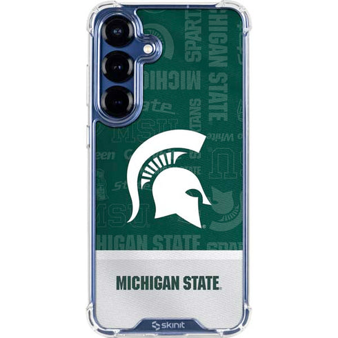 Michigan State University Jersey Split Galaxy S25 Plus Clear Case