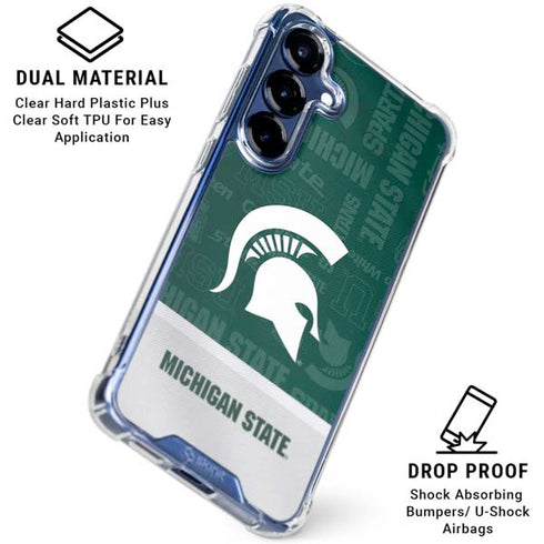 Michigan State University Jersey Split Galaxy S25 Plus Clear Case