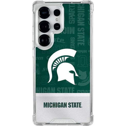 Michigan State University Jersey Split Galaxy S25 Ultra Clear Case