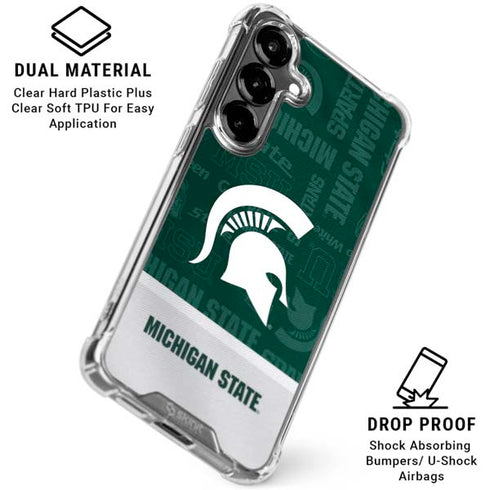 Michigan State University Jersey Split Galaxy S26 Clear Case