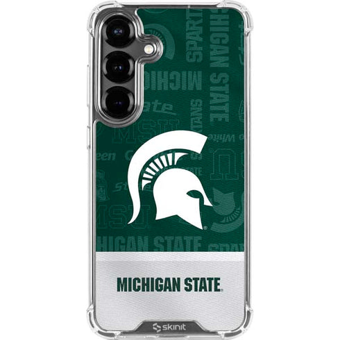 Michigan State University Jersey Split Galaxy S26 Plus Clear Case