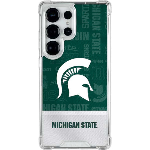 Michigan State University Jersey Split Galaxy S26 Ultra Clear Case