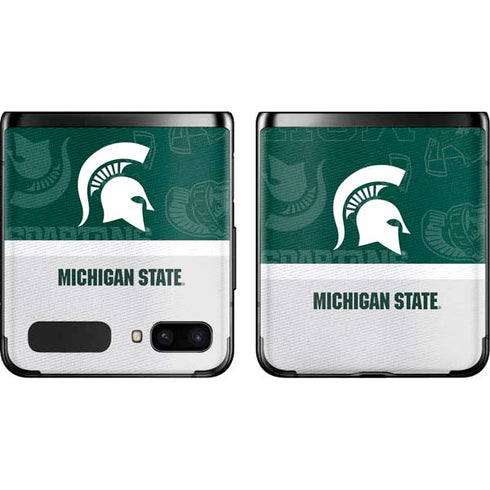 Michigan State University Jersey Split Galaxy Z Flip Skin
