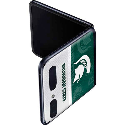 Michigan State University Jersey Split Galaxy Z Flip Skin
