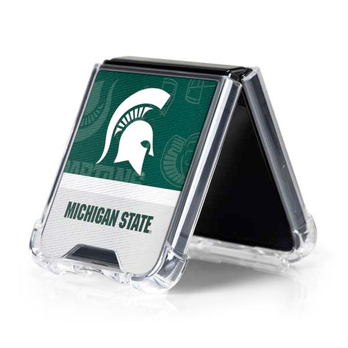 Michigan State University Jersey Split Galaxy Z Flip5 5G Clear Case
