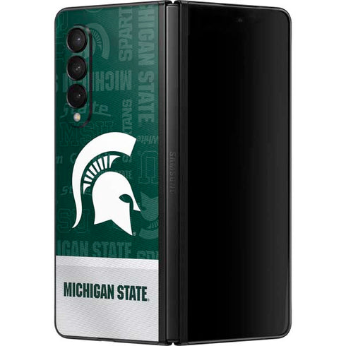 Michigan State University Jersey Split Galaxy Z Fold3 5G Skin