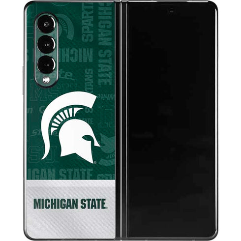 Michigan State University Jersey Split Galaxy Z Fold3 5G Skin
