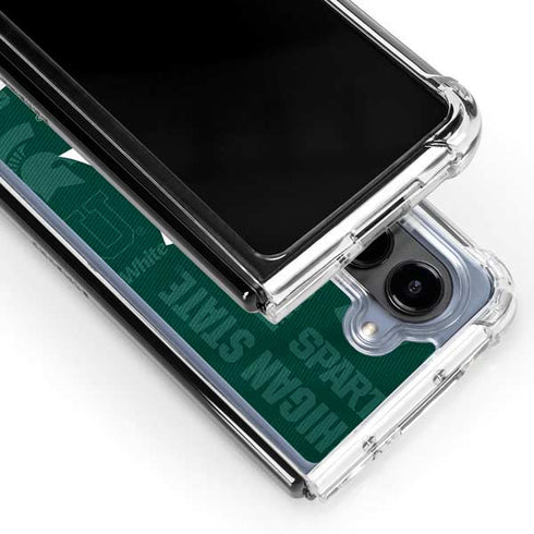 Michigan State University Jersey Split Galaxy Z Fold5 5G Clear Case