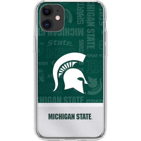 Michigan State University Jersey Split iPhone 11 Clear Case