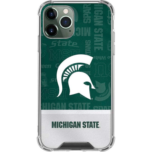 Michigan State University Jersey Split iPhone 11 Pro Max Clear Case