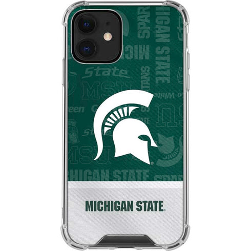 Michigan State University Jersey Split iPhone 12 Clear Case