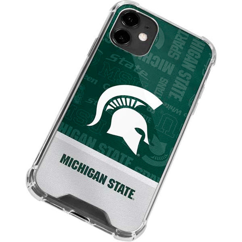 Michigan State University Jersey Split iPhone 12 Clear Case