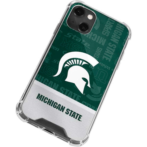 Michigan State University Jersey Split iPhone 13 Mini Clear Case