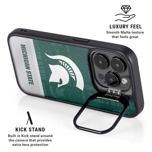 Michigan State University Jersey Split iPhone 13 Pro Max Kickstand Case