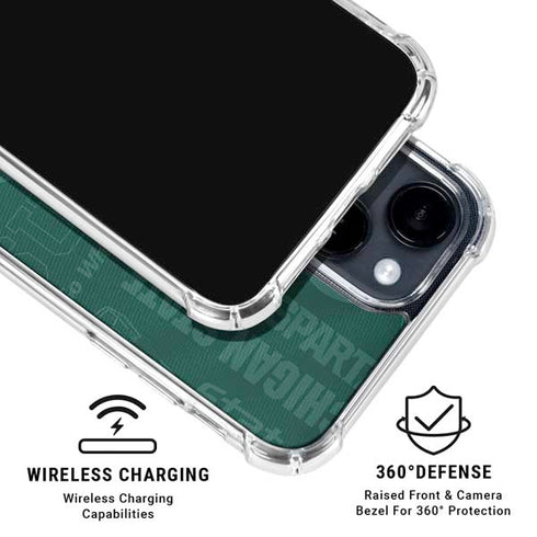 Michigan State University Jersey Split iPhone 14 Plus Clear Case