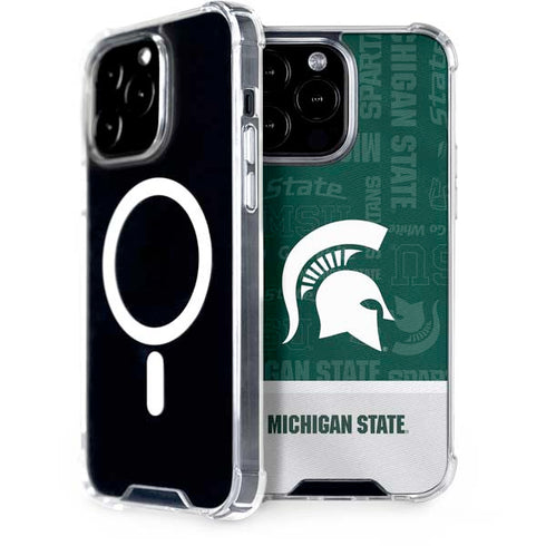 Michigan State University Jersey Split iPhone 14 Pro Max MagSafe Case