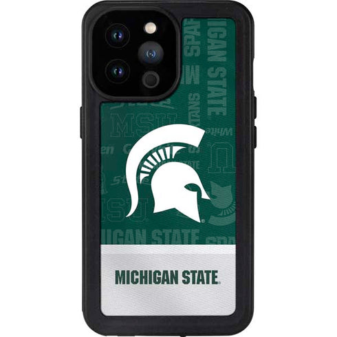 Michigan State University Jersey Split iPhone 14 Pro Max Waterproof Case
