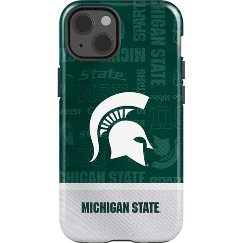 Michigan State University Jersey Split iPhone 15 Plus Impact Case