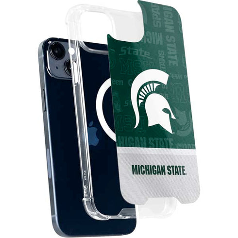 Michigan State University Jersey Split iPhone 15 Plus MagSafe Case