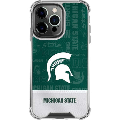 Michigan State University Jersey Split iPhone 15 Pro Clear Case