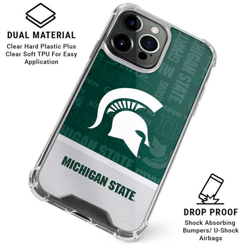 Michigan State University Jersey Split iPhone 15 Pro Clear Case