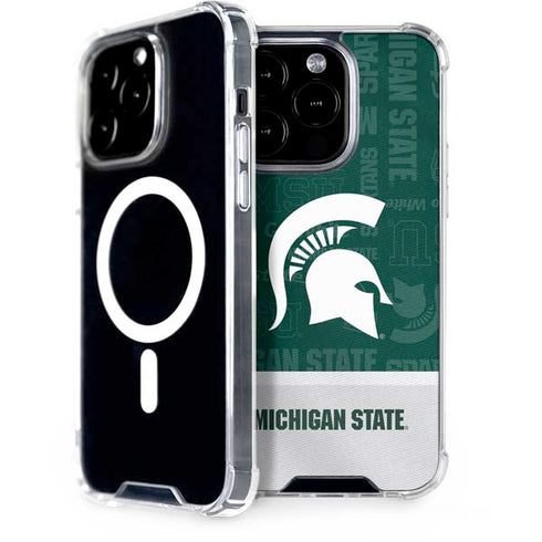 Michigan State University Jersey Split iPhone 15 Pro MagSafe Case
