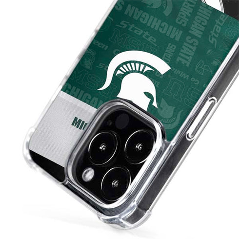 Michigan State University Jersey Split iPhone 15 Pro MagSafe Case