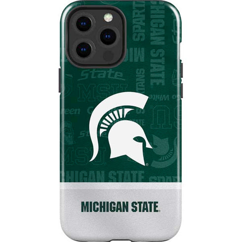 Michigan State University Jersey Split iPhone 15 Pro Max Impact Case