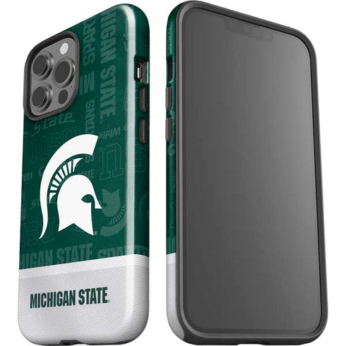 Michigan State University Jersey Split iPhone 15 Pro Max Impact Case