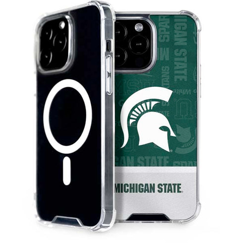 Michigan State University Jersey Split iPhone 15 Pro Max MagSafe Case