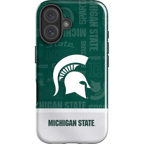Michigan State University Jersey Split iPhone 16 Impact Case