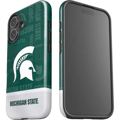 Michigan State University Jersey Split iPhone 16 Plus Impact Case