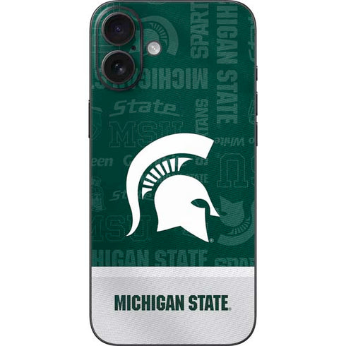Michigan State University Jersey Split iPhone 16 Plus Skin