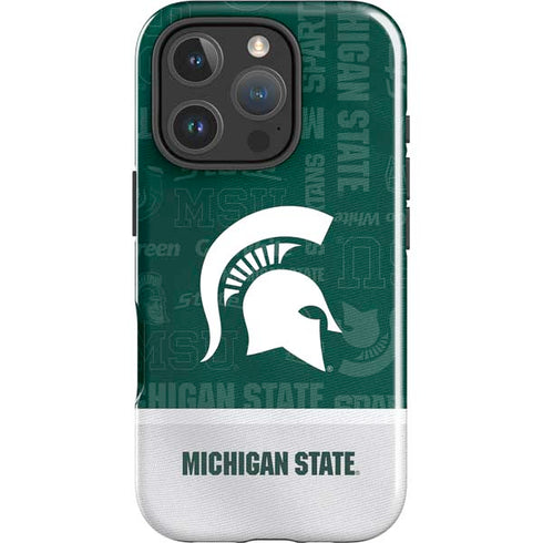 Michigan State University Jersey Split iPhone 16 Pro Impact Case