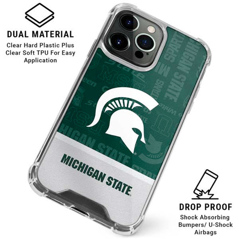 Michigan State University Jersey Split iPhone 16 Pro Max Clear Case