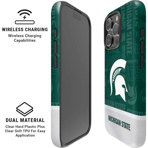 Michigan State University Jersey Split iPhone 16 Pro Max Magsafe Impact Case