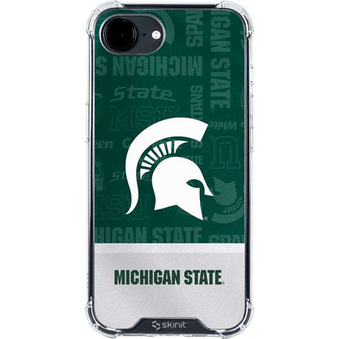 Michigan State University Jersey Split iPhone 16e Clear Case