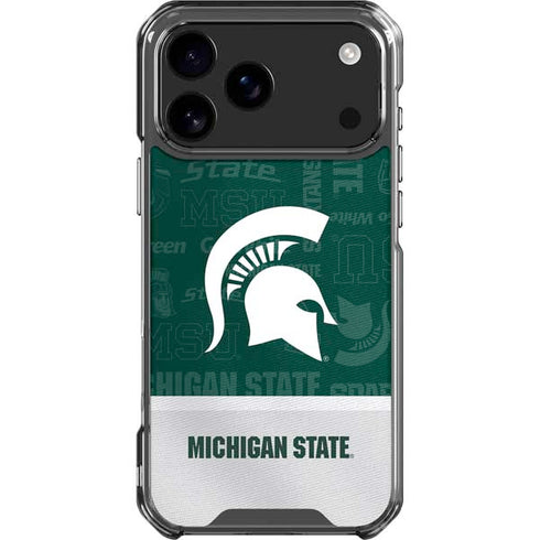 Michigan State University Jersey Split iPhone 18 Pro Max Clear Case
