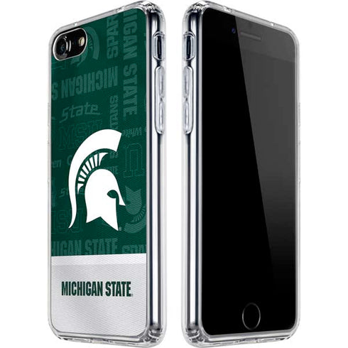 Michigan State University Jersey Split iPhone SE (2nd & 3rd Gen) Clear Case