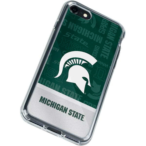 Michigan State University Jersey Split iPhone SE (2nd & 3rd Gen) Clear Case