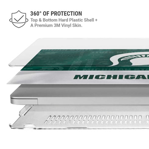 Michigan State University Jersey Split MacBook Pro 15in (2016-19) Case plus Skin
