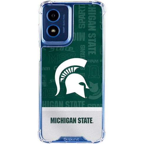 Michigan State University Jersey Split Moto G Play 4G (2024) Clear Case