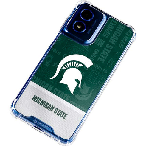 Michigan State University Jersey Split Moto G Play 4G (2024) Clear Case