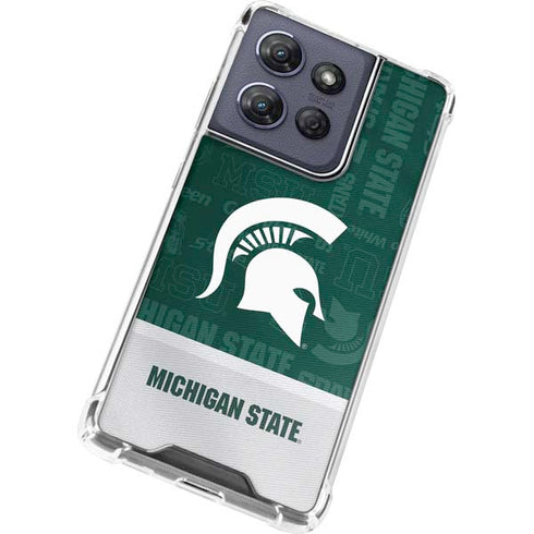 Michigan State University Jersey Split Moto G Play 5G (2025) Clear Case