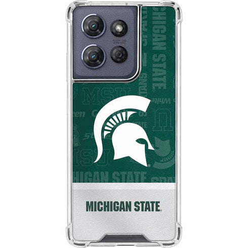 Michigan State University Jersey Split Moto G Stylus 5G (2025) Clear Case