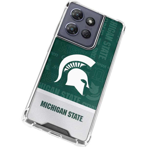 Michigan State University Jersey Split Moto G Stylus 5G (2025) Clear Case