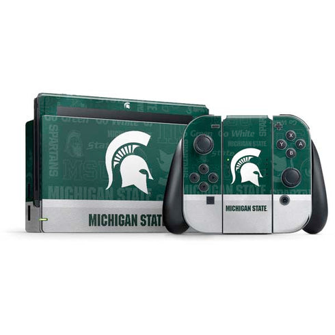 Michigan State University Jersey Split Nintendo Switch Bundle Skin