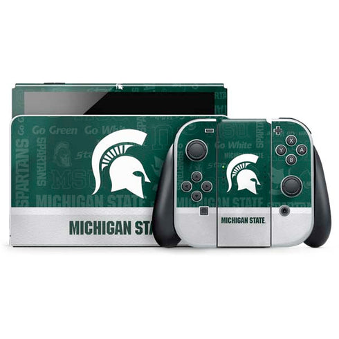 Michigan State University Jersey Split Nintendo Switch OLED (2021) Skin