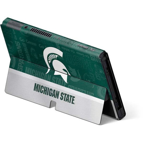 Michigan State University Jersey Split Nintendo Switch OLED (2021) Skin