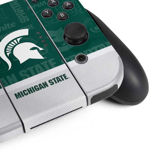 Michigan State University Jersey Split Nintendo Switch OLED (2021) Skin